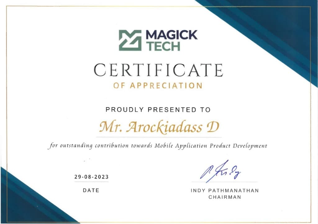 Chairman's Recognition Certificate